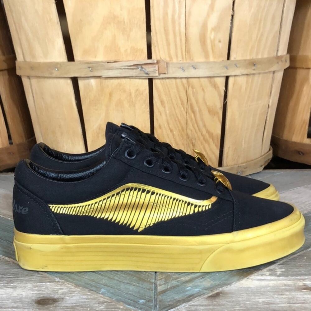 Vans Black and Yellow Low Top Sneakers